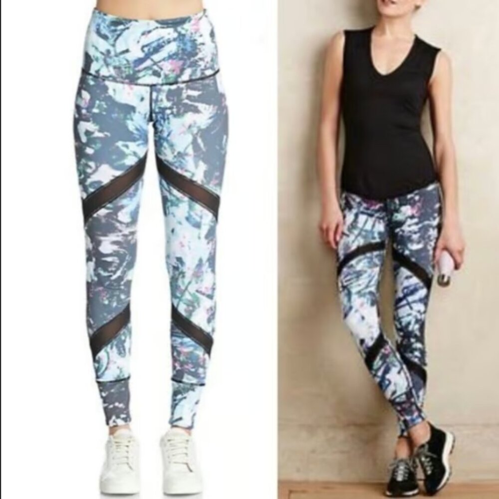 Anthropologie Vimmia Boho Impact Solstice Printed Mesh Leggings Pants Size Large